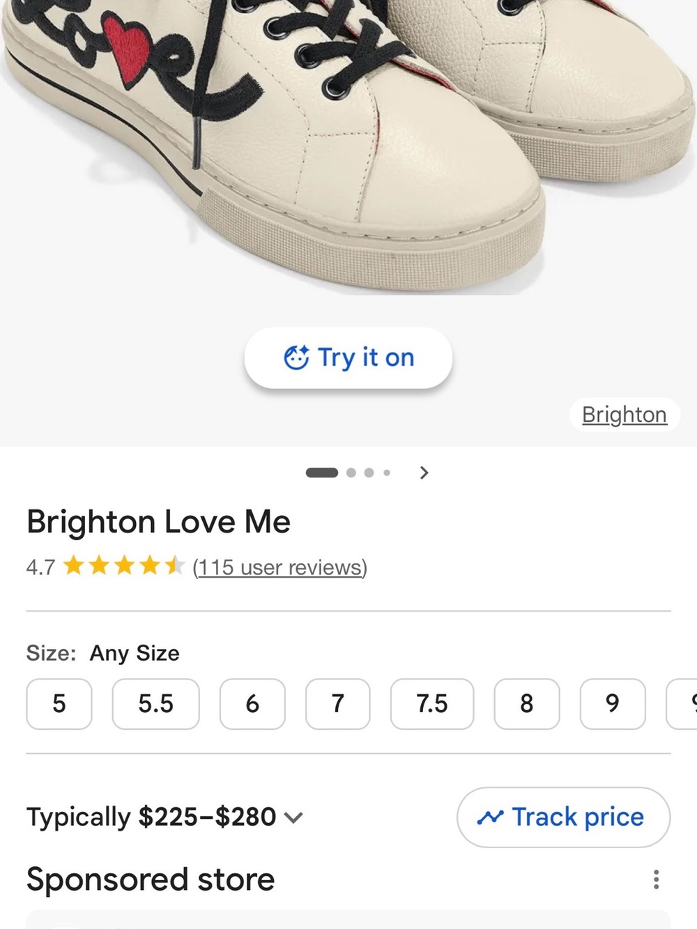Brighton Cream Sneakers with Red Interior and Black Laces